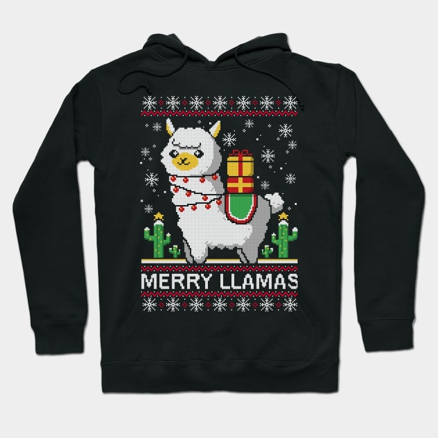 Merry llamas christmas ugly sweater Hoodie by NemiMakeit